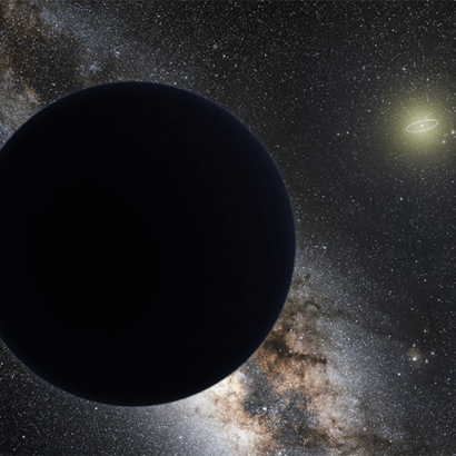 Linus looking through the Mitchel Telescope